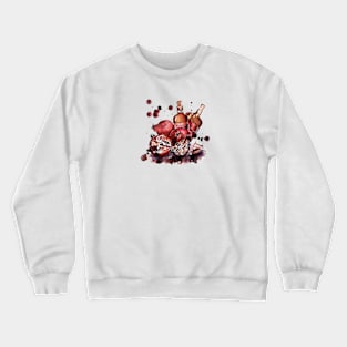 pomegranates and pomegranate wine in a splash Crewneck Sweatshirt